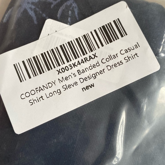 (A11) Coofandy Classic Printed Linen Blend Shirt, Size Large, NWT - Picture 6 of 8